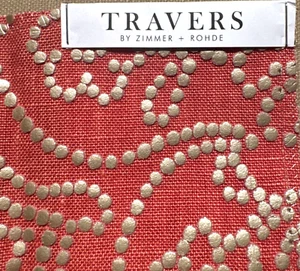 Travers by Zimmer+Rohde Cordelia Terracotta Gold Linen Fabric Sample #7 - Picture 1 of 6