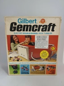 Vintage 1972 Gilbert Gemcraft Electric Double Barrel Rock Tumbler Kit  - Picture 1 of 12