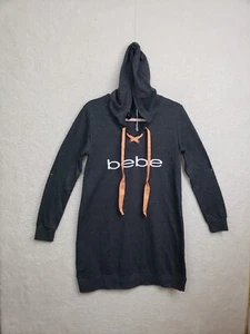 Bebe Girls Sweater Dress Large Gray Fleece Long Sleeve Hooded Pullover - Picture 1 of 17