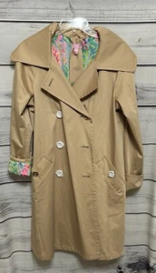 LILLY PULITZER Qynn Trenchcoat gold khaki hellbraun Gr. S NEU - Bild 1 von 5