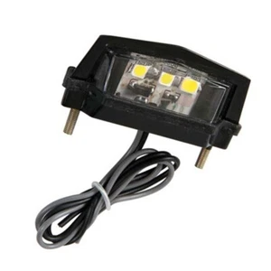 Luce targa moto a LED nera Omologata universale a tre LED 30x59mm - Imagen 1 de 3