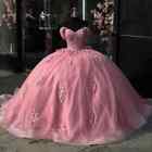Sweetheart Quinceanera Dresses Pink Bow Prom Party Ball Gowns Vestidos De Años
