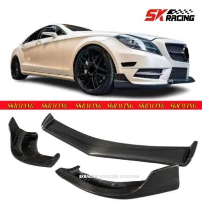 Divisores de alerón labial de parachoques delantero de carbono para Mercedes Benz W218 CLS63 2011-14 Foto 1 de 4