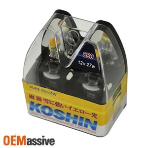 3000K Pure Yellow 12V 27W 880 Halogen Xenon Light Bulbs Pair Replacement Set - Picture 1 of 3
