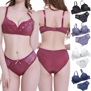 Women Sexy Lace Floral Lingerie Underwear Bra Padded Push Up Bra Sets - Picture 1 of 28