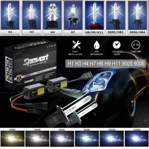 2X 55W H1 H3 H4 H7 H8 H9 H11 9005 9006 4300K~12000K HID Xenon Bulbs&Ballasts Kit - Picture 1 of 24