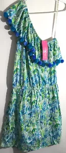 Lilly Pulitzer Idara Women's Size Small Resort One Shoulder Pom Pom Romper - Picture 1 of 4