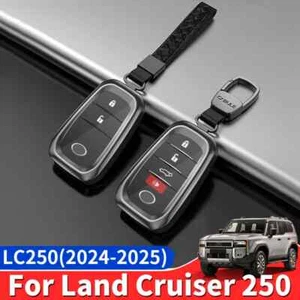 For Toyota Land Cruiser 250 2024 2025 Prado LC250 Metal Key Shell Leather Case - Picture 1 of 12