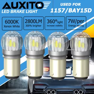 4Pcs 1157 LED Tail Brake Stop Turn Signal Light Bulbs BAY15D 30SMD 7507White US - Picture 1 of 12