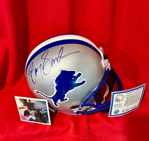 Casco Autografiado Barry Sanders Detroit Lions Schwartz Certificado de Autenticidad Firma Perfecta - Imagen 1 de 7