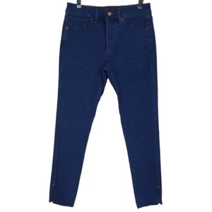 Express Jeans 4S x 24.5" Skinny Mid Rise Capri crop stretch 4p raw hem blue - Picture 1 of 9