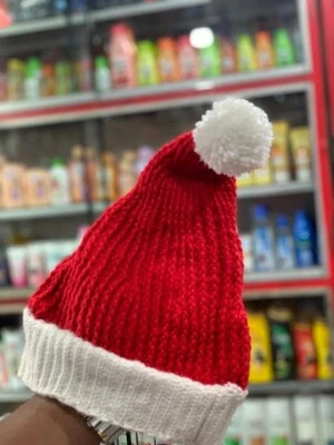 Sombrero de Navidad Papá Noel 100% Lana para Adultos Unisex Fiesta Sombrero Espesar Clásico M/L Foto 1 de 4