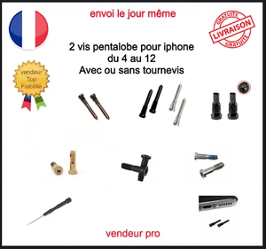 2 Vis Pentalobe Torx Iphone 4 5 5S SE 6 6S 6+ 7 7+ 8 X XS XR 11 12 13 14 Pro Max - Imagen 1 de 36