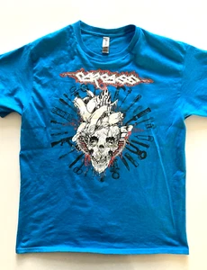 Carcass Tour T Shirt 2023 Irish Tour Blue L Surgical Steel Grind Napalm Death - Picture 1 of 7
