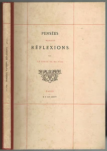 PENSÉES MAXIMES RÉFLEXIONS par Le COMTE de BELVÈZE N°179/250 Chamerot 1876 RARE - Picture 1 of 7
