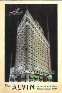 Oklahoma Chrome Postcard The Alvin Hotel Seventh and Main Tulsa REPRODUCED - Picture 1 of 2