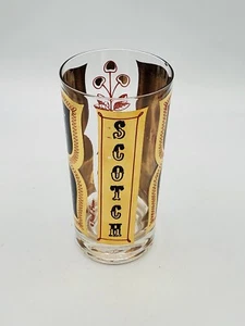 Seltene 1 Vintage MCM FRED PRESS Scotch Rezept Gold signiert Highball Glas Barware  - Bild 1 von 11
