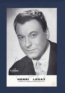 Henry Legay signed 1957 French advertisement - French Operatic Tenor - 1920-1992 - Imagen 1 de 3