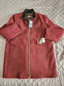 Pendleton Womens Camden Topper Coat Wool Red Charcoal Herringbone sz XLarge Nwt - Picture 1 of 9