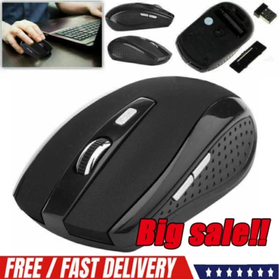  Ratones ópticos inalámbricos 2,4 GHz receptor USB para computadora portátil PC lote DPI Foto 1 de 4