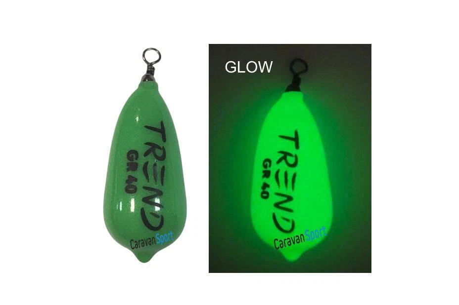 TREND PIOMBO PESCA A PERA PLASTIFICATO CON GIRELLA EGING SURF MARE GLOW FLUO BOLENTINO