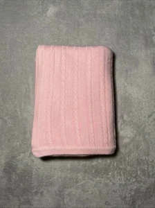 First Impressions Cable Knit Pink Baby Blanket Soft 100% Acrylic Lovey 30"x40" - Picture 1 of 4