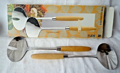 WMF Salatbesteck Cromargan-Eelstahl  Holzgriffe Farm  18/10  -  30 cm - Bild 1 von 2