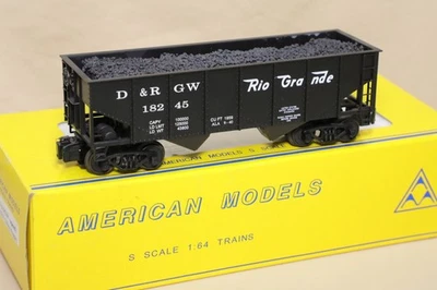 American Models S-scale D&RGW speed 3218 2 bay hopper, RTR, in box - Image 1 of 4