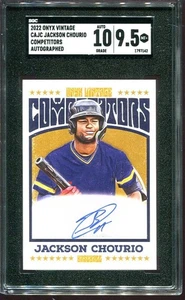 2022 Jackson Chourio Auto Onyx Vintage Competitors #CAJC Brewers SGC 9.5 - Picture 1 of 3