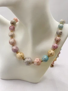 Phönix Vintage Schmuck GRADUIERTER ACHAT EDELSTEIN Perlenkette B-14 - Bild 1 von 2