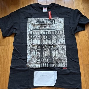 New FW19 Supreme Martin Wong Iglesia Pentecostal Tee Size Medium M Black - Picture 1 of 3