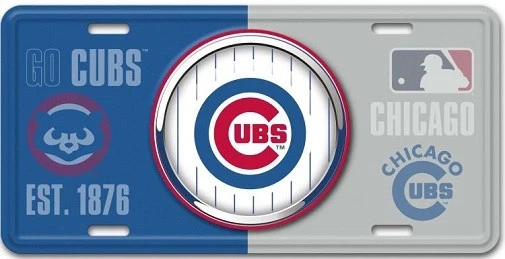 Chicago Cubs MLB Bullseye License Plate - Image 1 of 1