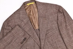 Canali Kei Wool Silk Linen Brown Sport Coat 44R - Picture 1 of 13