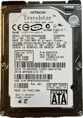 Major Brand 80GB Laptop Hard Drive HDD 2.5" SATA 6Gb/s 8MB Cache Seagate WD HGST - Image 1 of 3
