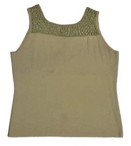 Joseph A. Green Crochet Neck Tank Top Sz M | Sleeveless Boho Knit Lightweight - Picture 1 of 2