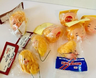 Fibre Craft 3” &  2 “ 1  Angel Doll Head & Other Styles Lot Of 8 - Image 1 of 4