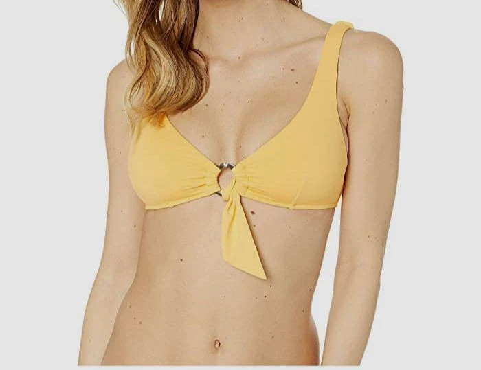 $390 Seafolly Mujer Amarillo Anillo Activo Frontal Bikini Top Traje de Baño EE. UU. Talla 12 Foto 1 de 1