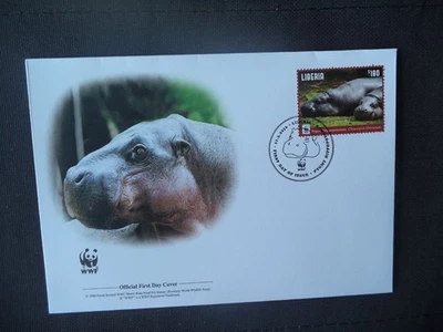 WWF/ 2016/ HIPOPÓTAMO PIGMEO/2016/JUEGO DE CUATRO FDC SET Foto 1 de 4
