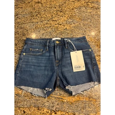 Новый с Ярлыками ОПРАВА Le Grand Garcon джинсовой ткани шорты необработанный Fray кромки темно стирка женщин размер 23 - Изображение 1 из 4
