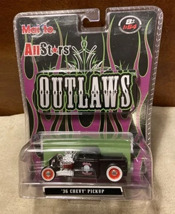 NIP 2007 Maisto All Stars Outlaws Diecast Black '36 Chevy Pickup Hot Rod - Picture 1 of 3