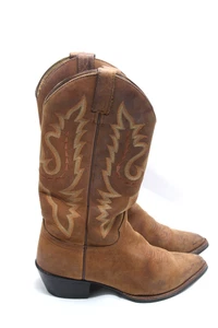 Justin Cowboy Boots Womens 7.5B Brown Leather Pull On Westerner Rodeo L4966 - Picture 1 of 8