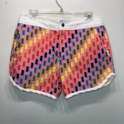 MR TURK Art Deco Retro Multicolor Bañador Board Shorts Talla 30 Forrado Diseñador Foto 1 de 4