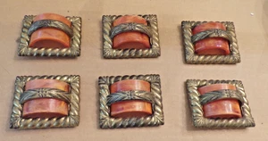 Lote de 6 tiradores de cajón Art Deco celuloide centro tocador maquillaje tocador antiguo - Imagen 1 de 16