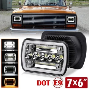 For Dodge W150/250/350 D100/150/250/350 Ramcharger 5x7" 7x6" LED Headlight DRL - Picture 1 of 12
