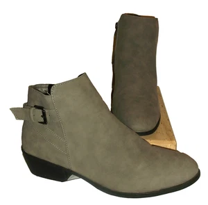 Vepose New York Womens CJY911 Gray Faux Nubuck Leather Zip Ankle Booties 11 M - Picture 1 of 6