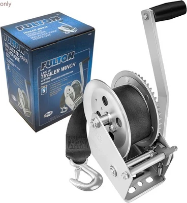 Cabrestante de remolque para barco Fulton 142305 con correa de cabrestante de 20 pies con gancho, capacidad de 1.800 libras Foto 1 de 4