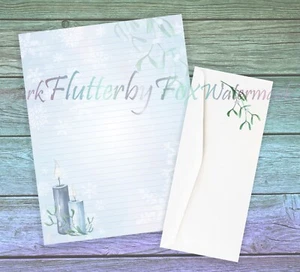Solstice Candles Writing Paper Stationery | 24 Sheets - Lined and Unlined - Picture 1 of 7