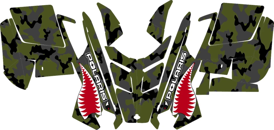 SNOWMOBILE WRAP POLARIS RUSH, PRO, RMK  DECAL 12-15 MILITARY CAMO BASIC - Image 1 of 1
