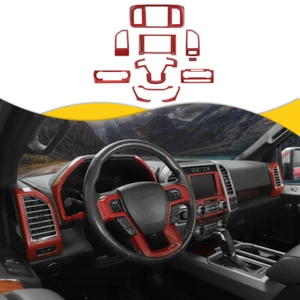 Interior Decoration Accessories Trim Cover Kit For Ford F-150 2015-20 Red Carbon - Picture 1 of 9