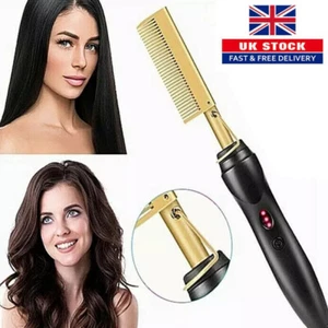 Hair Hot Comb Straightener Professional Press Comb Electric Hot Comb Portable * - Picture 1 of 11